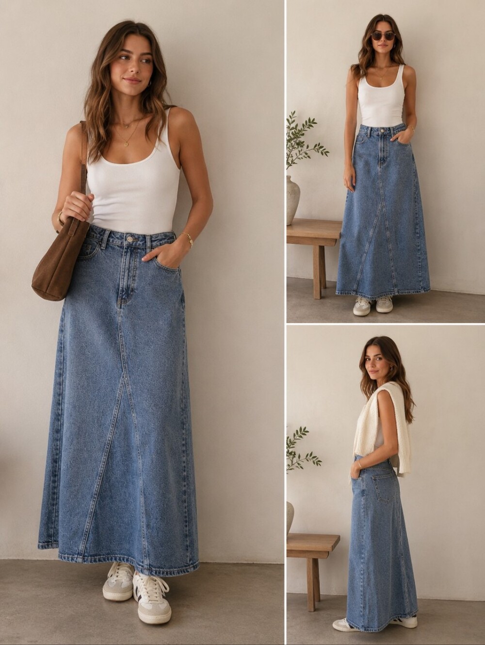 Primark Rita Ora Light Blue Denim Maxi Skirt -